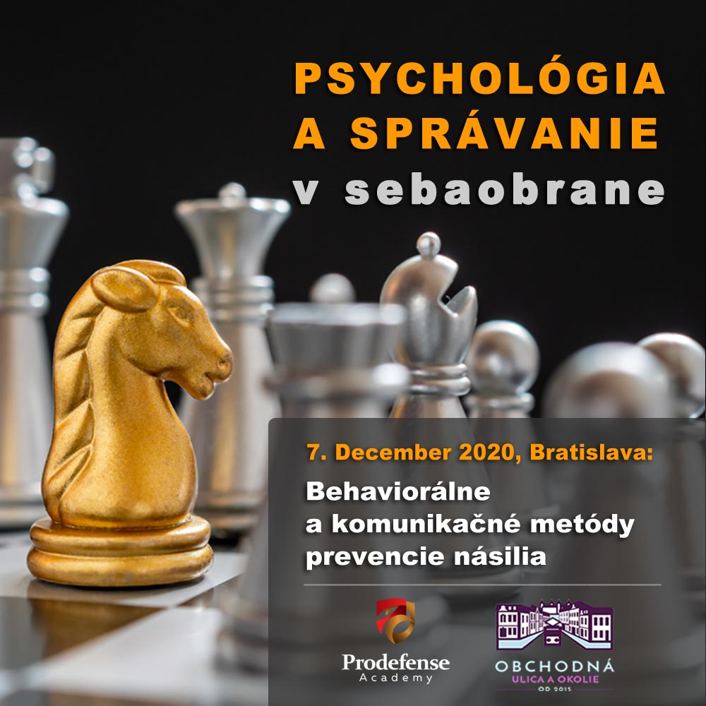 Školenie:<BR>Psychologická sebaobrana<BR><small><h5>Behaviorálne a komunikačné metódy prevencie a zvládania hrozieb násilia</h5></small>